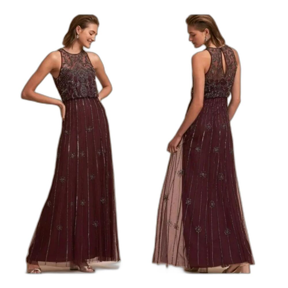 BHLDN Burgundy Maxi Dress
